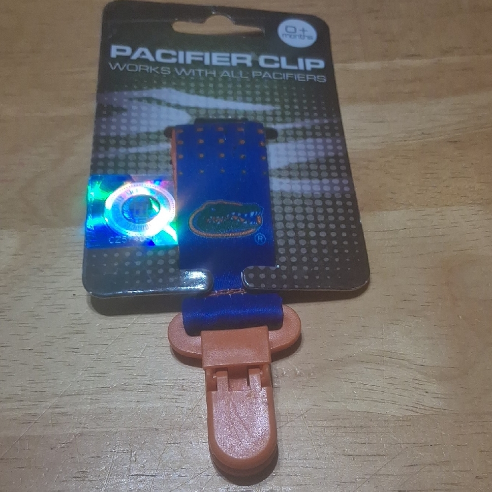 Pacifier Clip - Blue and Orange